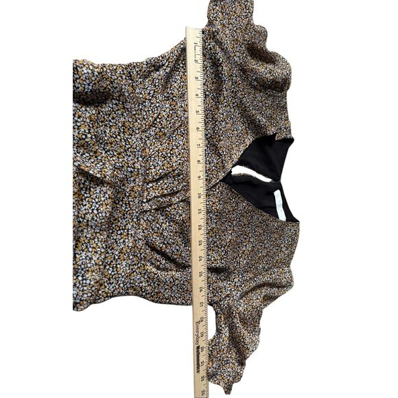 ASTR The Label Mini Dress size Small S Ditsy Floral Ruched Shirred Bottom Black - Picture 7 of 13